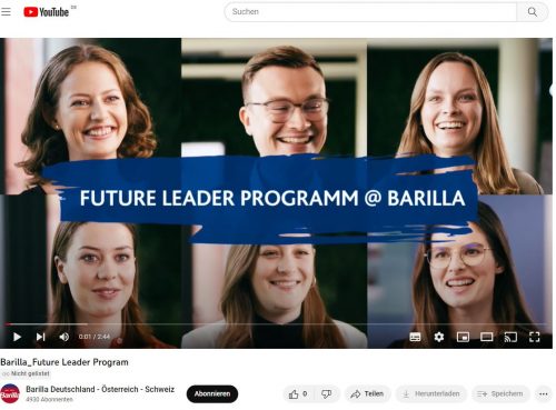 Eins der Employer-Branding-Videos, die Rheindigital für Barilla produziert hat. 